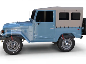 Toyota Land Cruiser FJ 40 с мягким верхом и шасси 3D Модель