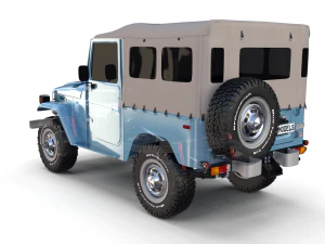 Toyota Land Cruiser FJ 40 с мягким верхом и шасси 3D Модель