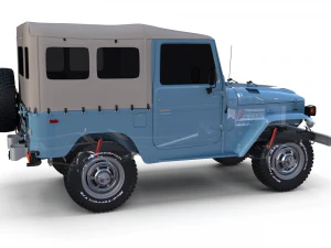 Toyota Land Cruiser FJ 40 с мягким верхом и шасси 3D Модель