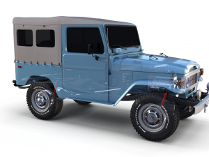 toyota land cruiser fj 40 soft top with chassis 3D 模型