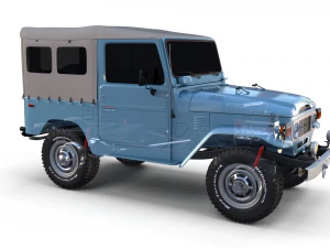 Toyota Land Cruiser FJ 40 с мягким верхом и шасси 3D Модель