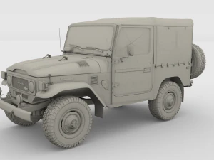 Toyota Land Cruiser FJ 40 с мягким верхом и шасси 3D Модель