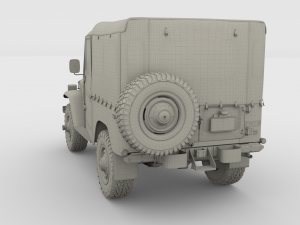 toyota land cruiser fj 40 soft top with chassis 3D 模型
