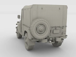 Toyota Land Cruiser FJ 40 с мягким верхом и шасси 3D Модель