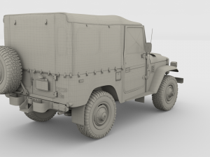 toyota land cruiser fj 40 soft top with chassis 3D 模型