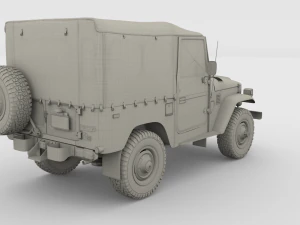 Toyota Land Cruiser FJ 40 с мягким верхом и шасси 3D Модель