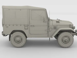Toyota Land Cruiser FJ 40 с мягким верхом и шасси 3D Модель