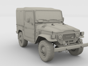 toyota land cruiser fj 40 soft top with chassis 3D 模型