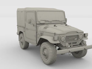 Toyota Land Cruiser FJ 40 с мягким верхом и шасси 3D Модель
