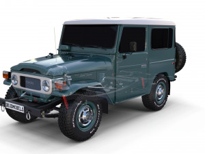 toyota land cruiser fj 40 with chassis 3D Model