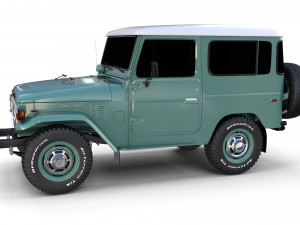toyota land cruiser fj 40 with chassis 3D 模型
