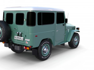 toyota land cruiser fj 40 with chassis 3D 模型