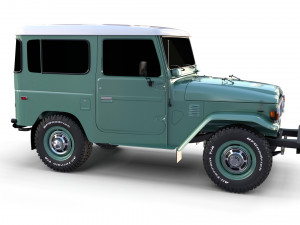 toyota land cruiser fj 40 with chassis 3D 模型