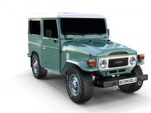 toyota land cruiser fj 40 with chassis 3D 模型