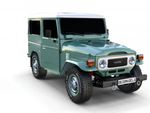Toyota Land Cruiser FJ 40 с шасси 3D Модель