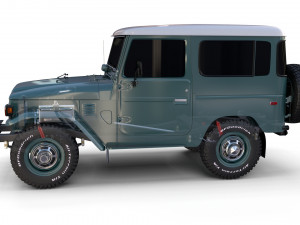 toyota land cruiser fj 40 with chassis 3D 模型