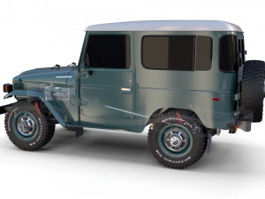 toyota land cruiser fj 40 with chassis 3D 模型