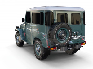 toyota land cruiser fj 40 with chassis 3D 模型