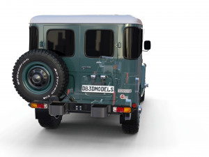 toyota land cruiser fj 40 with chassis 3D 模型