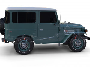 toyota land cruiser fj 40 with chassis 3D 模型