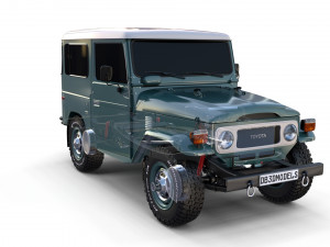 toyota land cruiser fj 40 with chassis 3D 模型