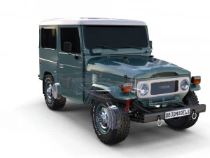 Toyota Land Cruiser FJ 40 с шасси 3D Модель