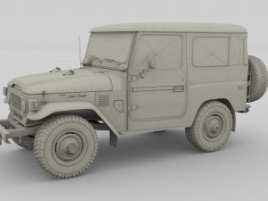 toyota land cruiser fj 40 with chassis 3D 模型