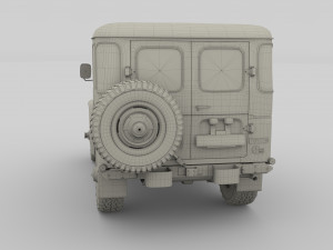 toyota land cruiser fj 40 with chassis 3D 模型
