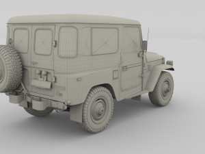 toyota land cruiser fj 40 with chassis 3D 模型