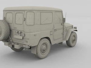 Toyota Land Cruiser FJ 40 с шасси 3D Модель
