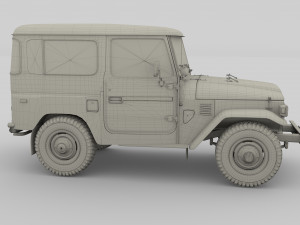 toyota land cruiser fj 40 with chassis 3D 模型