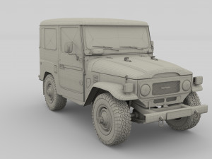 toyota land cruiser fj 40 with chassis 3D 模型