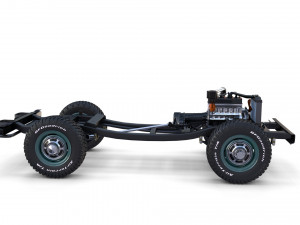 toyota land cruiser fj 40 with chassis 3D 模型