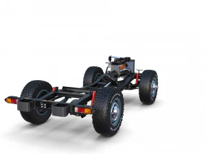 Toyota Land Cruiser FJ 40 с шасси зеленый 3D Модель