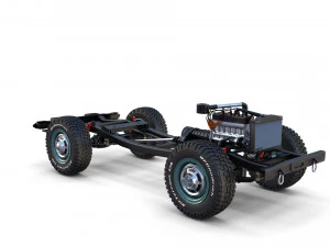 Toyota Land Cruiser FJ 40 с шасси зеленый 3D Модель