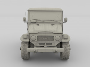 toyota land cruiser fj 40 with chassis green 3D Модель