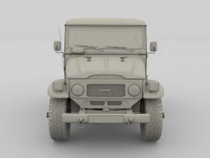 Toyota Land Cruiser FJ 40 с шасси зеленый 3D Модель