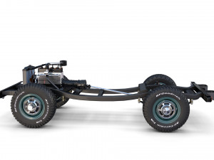toyota land cruiser fj 40 with chassis green 3D Модель