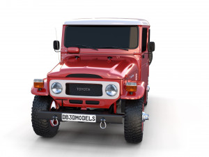 toyota land cruiser fj 40 with chassis red Modelo 3D