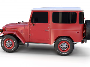 toyota land cruiser fj 40 with chassis red Modelo 3D