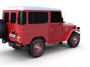 toyota land cruiser fj 40 with chassis red Modelo 3D