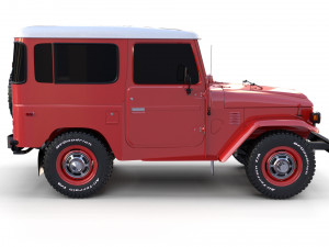 toyota land cruiser fj 40 with chassis red Modelo 3D