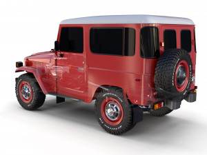 toyota land cruiser fj 40 with chassis red Modelo 3D