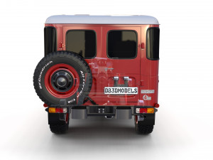 toyota land cruiser fj 40 with chassis red Modelo 3D