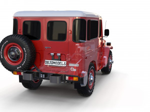 toyota land cruiser fj 40 with chassis red Modelo 3D