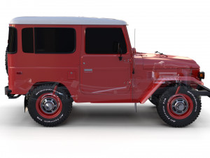 toyota land cruiser fj 40 with chassis red Modelo 3D