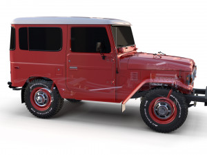 toyota land cruiser fj 40 with chassis red Modelo 3D
