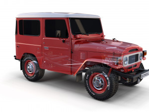 toyota land cruiser fj 40 with chassis red Modelo 3D