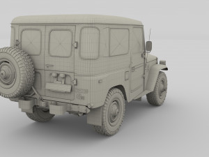 toyota land cruiser fj 40 with chassis red Modelo 3D