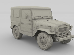 toyota land cruiser fj 40 with chassis red Modelo 3D